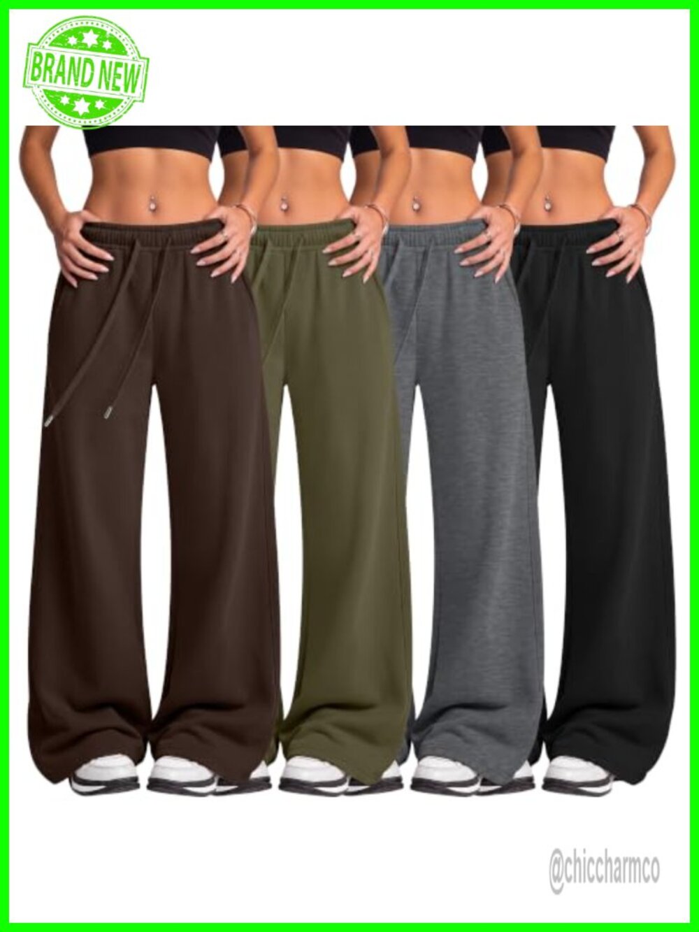 4 Pack Women's Wide Leg Baggy Sweatpants with Pockets Drawstring Comfort